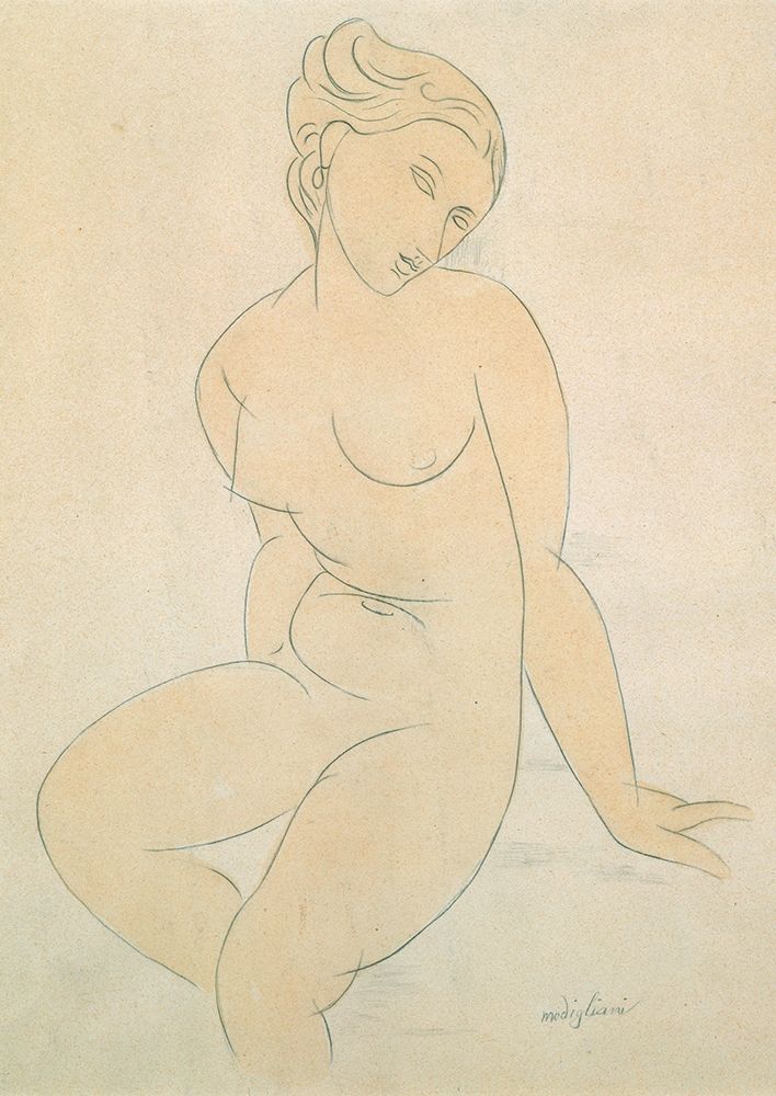Seated Female Nude art print by Amedeo Modigliani for $57.95 CAD