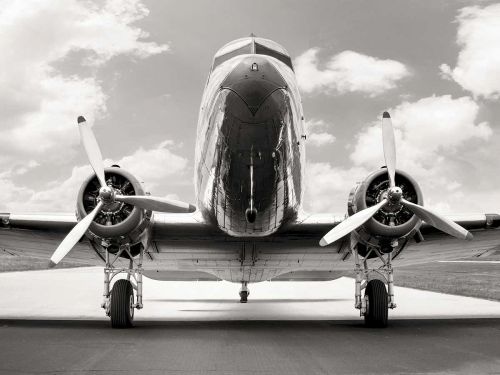 Vintage DC-3 in air field art print by Anonymous for $57.95 CAD