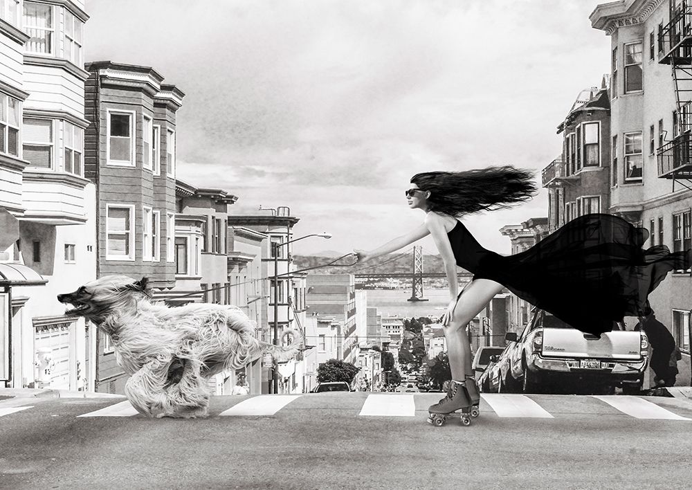 Skating in San Francisco art print by Julian Lauren for $57.95 CAD