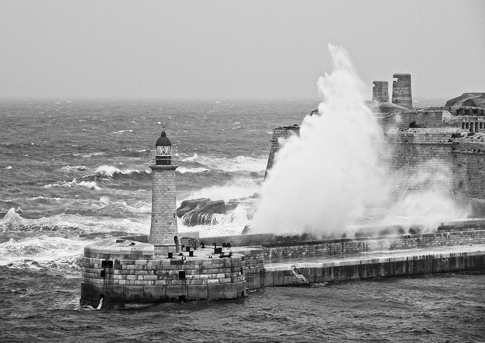 Lighthouse in the Storm (BAndW) art print by Pangea Images for $57.95 CAD