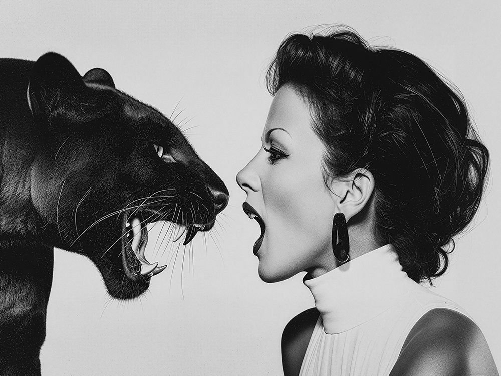 Face to Face (BW) art print by Julian Lauren for $57.95 CAD