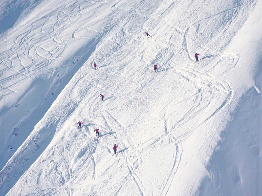 Skiing down the Mountain, Switzerland, 1954 art print by Toni Frissell for $57.95 CAD