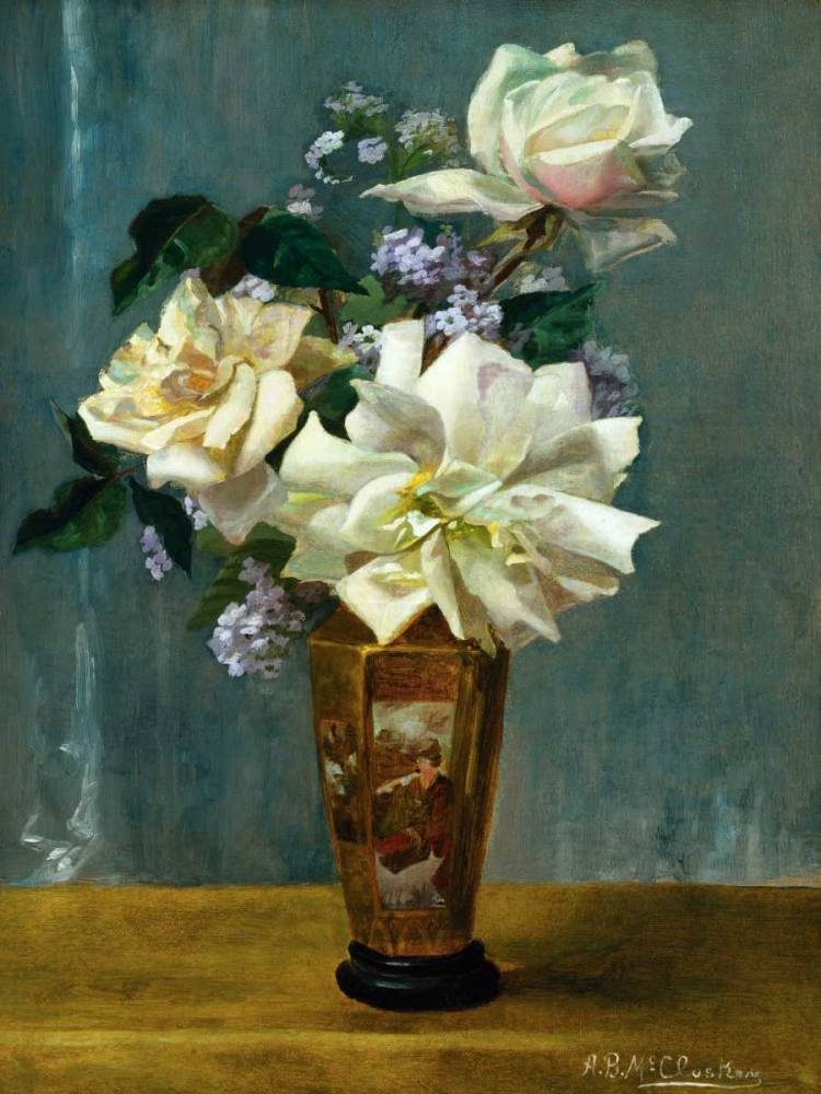 Still Life of Roses in an Oriental Vase art print by Alberta Binford McCloskey for $57.95 CAD