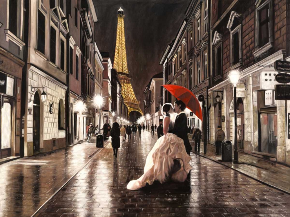 Kissing in Paris art print by Pierre Benson for $57.95 CAD