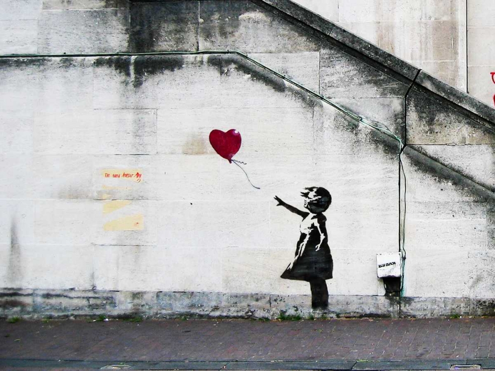 South Bank London-graffiti attributed to Banksy - detail art print by Anonymous for $57.95 CAD