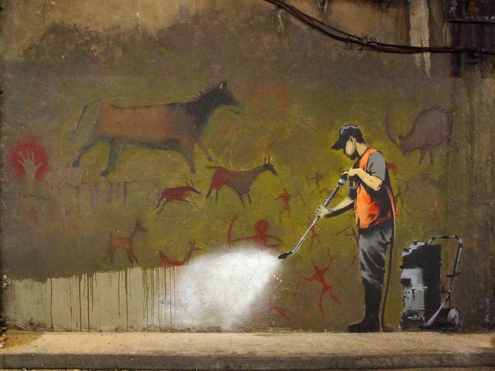 Leake Street London-graffiti attributed to Banksy art print by Anonymous for $57.95 CAD