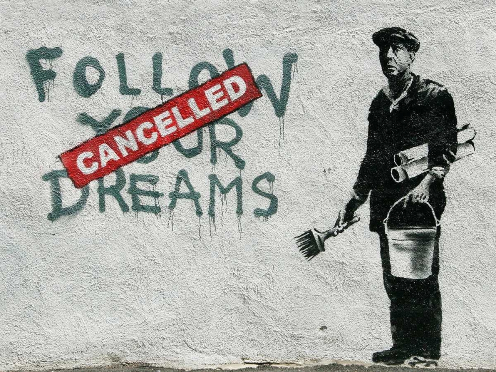 Essex Street Boston-graffiti attributed to Banksy art print by Anonymous for $57.95 CAD
