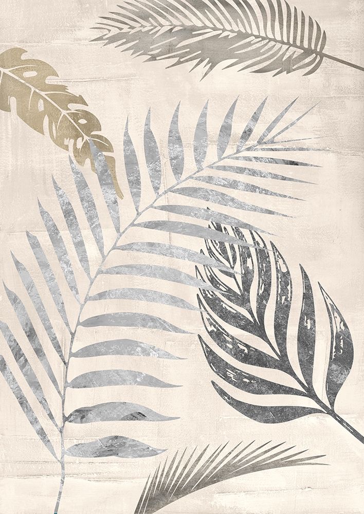 Palm Leaves Silver I art print by Eve C. Grant for $57.95 CAD