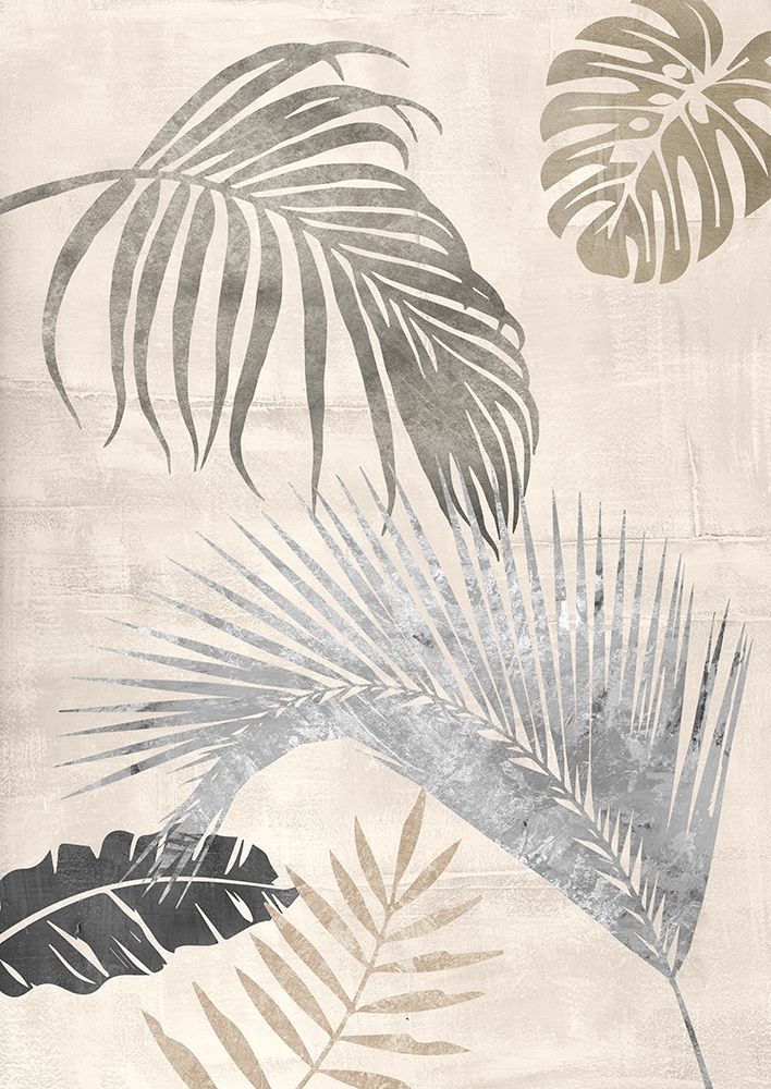 Palm Leaves Silver II art print by Eve C. Grant for $57.95 CAD