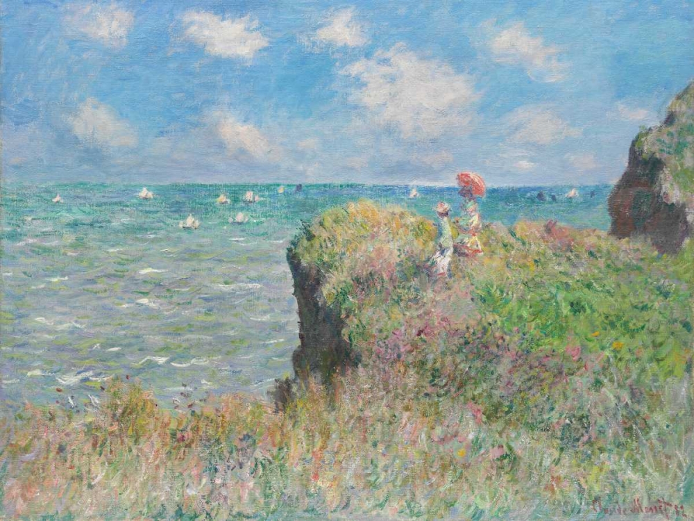 Cliff Walk at Pourville art print by Claude Monet for $57.95 CAD