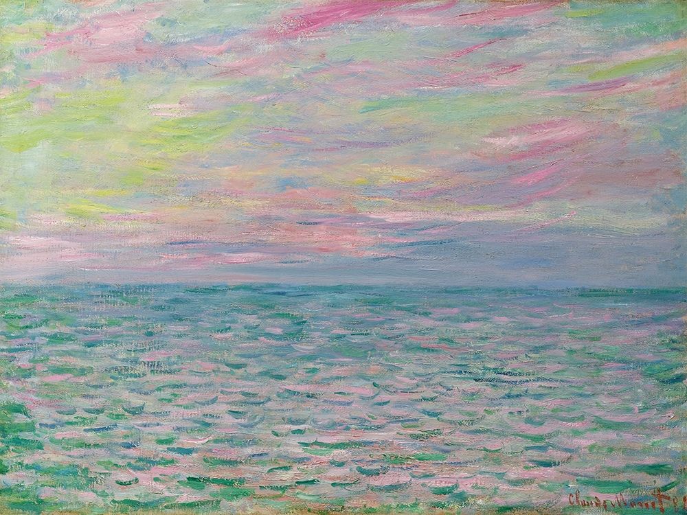 Coucher De Soleil a Pourville-Pleine Mer art print by Claude Monet for $57.95 CAD