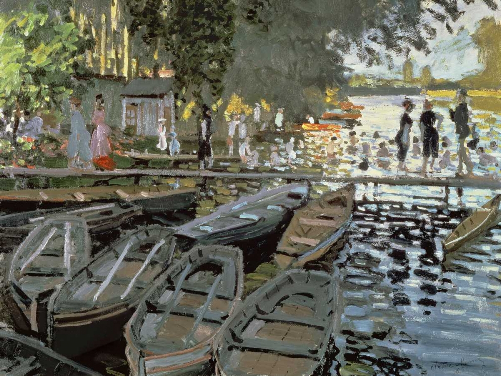 Bathers at La Grenouillere (detail) art print by Claude Monet for $57.95 CAD
