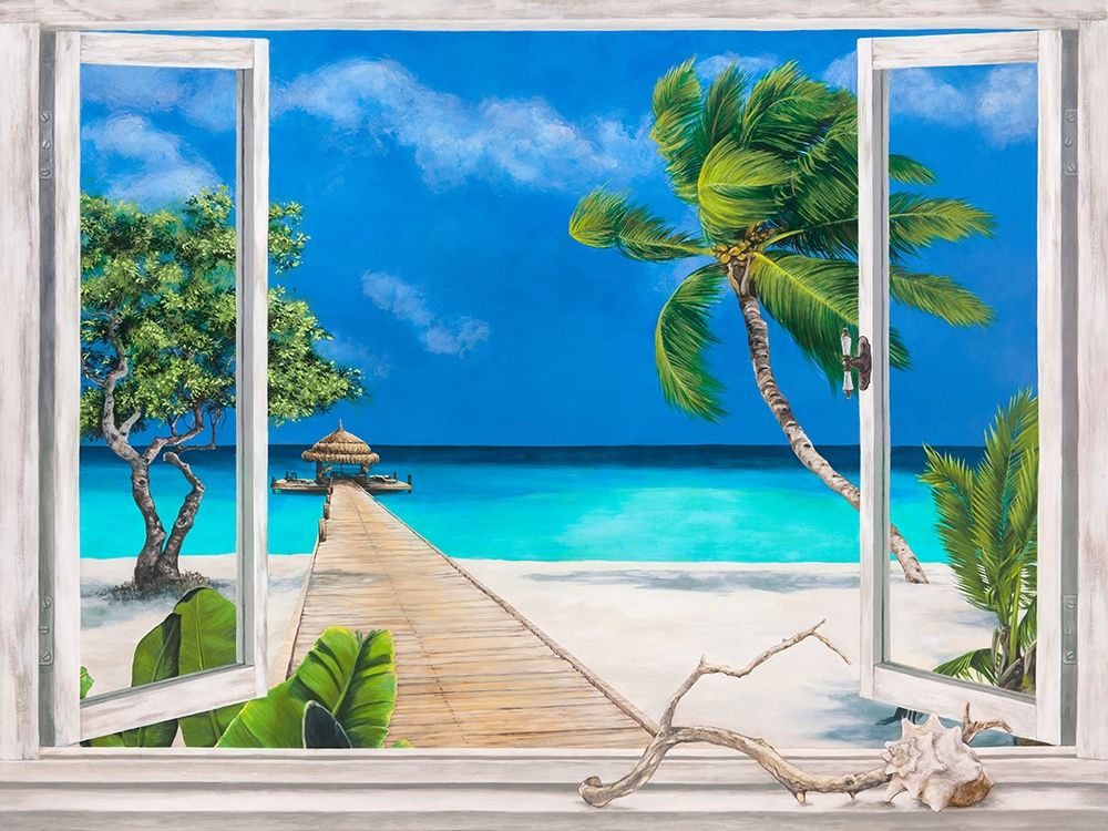 Plage tropicale art print by Remy Dellal for $57.95 CAD