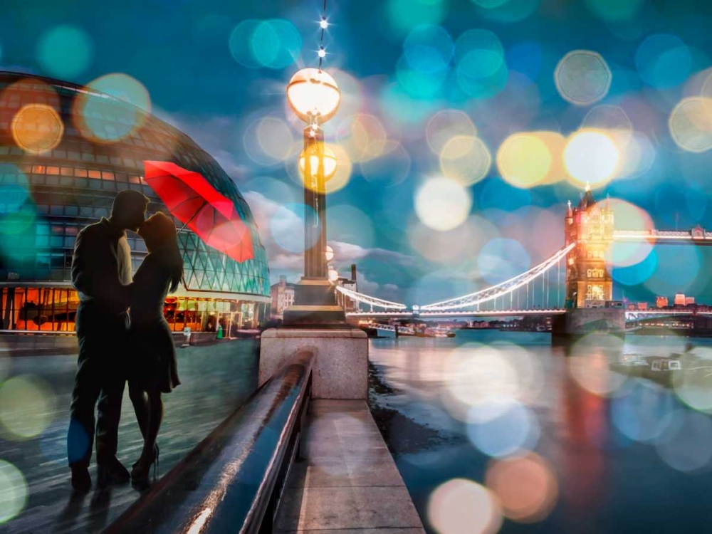 Kissing in London (detail) art print by Dianne Loumer for $57.95 CAD