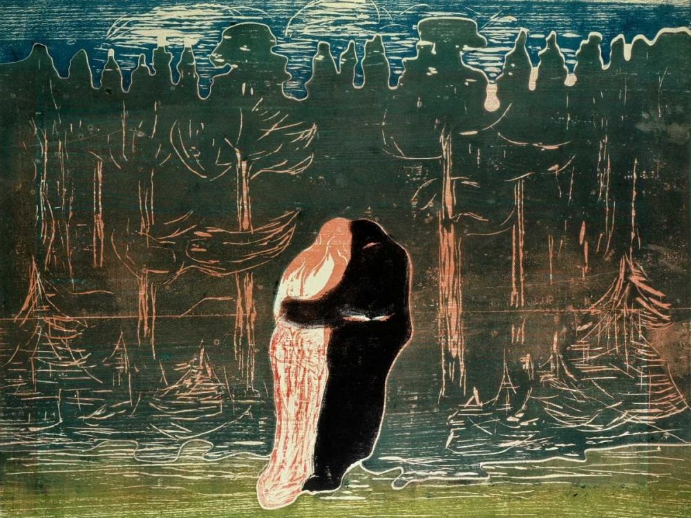 Lovers art print by Edvard Munch for $57.95 CAD
