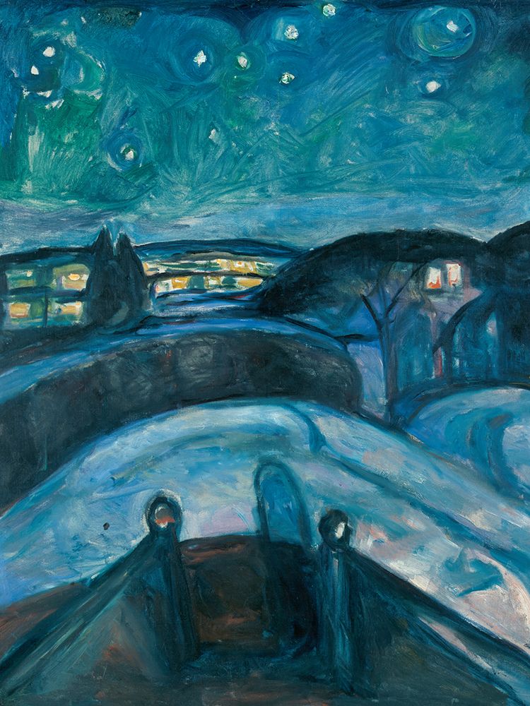 Starry Night, 1922-1924 art print by Edvard Munch for $57.95 CAD