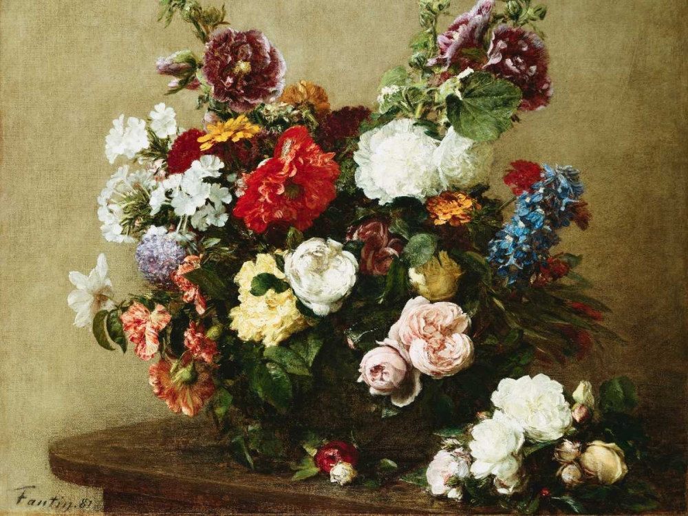 Bouquet of Various Flowers art print by Henri Fantin-Latour for $57.95 CAD