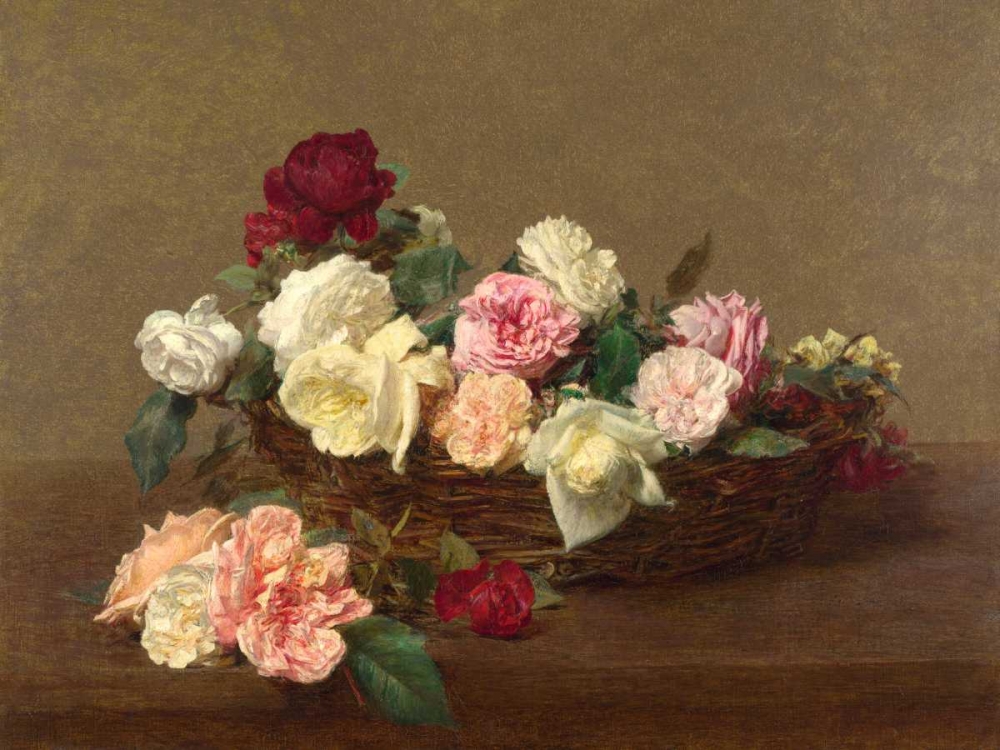 A Basket of Roses art print by Henri Fantin-Latour for $57.95 CAD