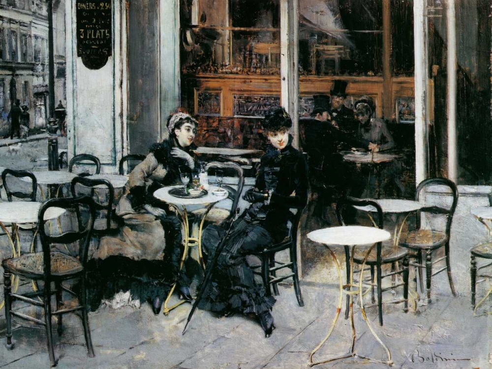 Conversazione al caffe Parigi art print by Giovanni Boldini for $57.95 CAD