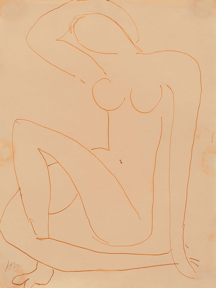 Nu assis, le bras derriere la tete, 1953 art print by Henri Matisse for $57.95 CAD