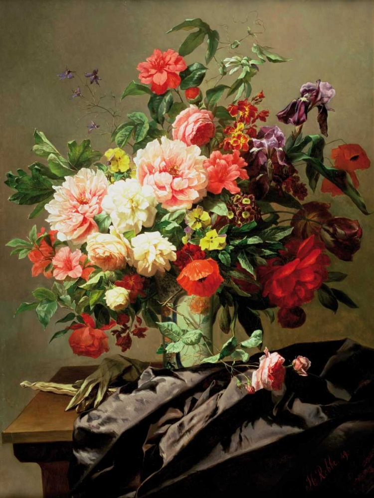 Peonies Poppies and Roses art print by Henri Robbe for $57.95 CAD