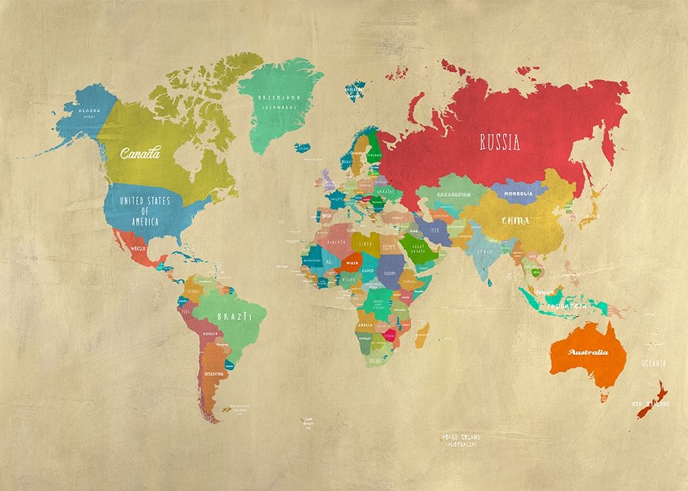 Modern Map of the World art print by Joannoo for $57.95 CAD
