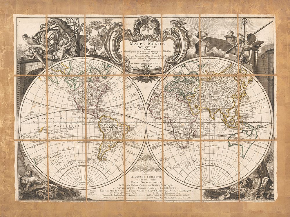 Mappe Monde Nouvelle, 1774 art print by Joannoo for $57.95 CAD