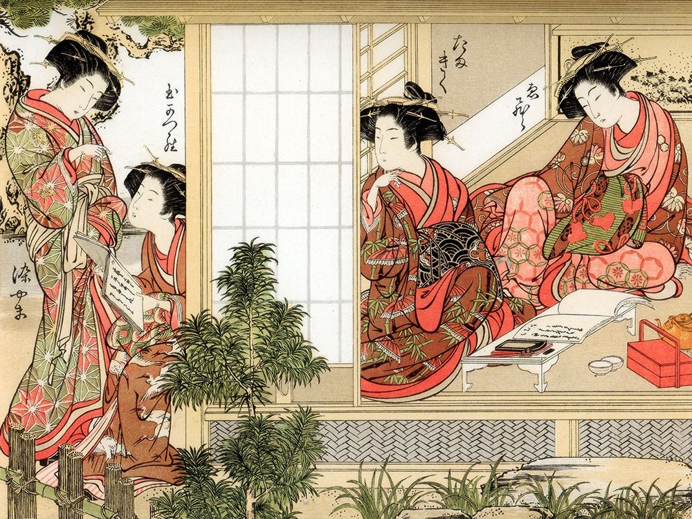 Japanese Beauties, 1776 art print by Katsukawa Shunsho for $57.95 CAD