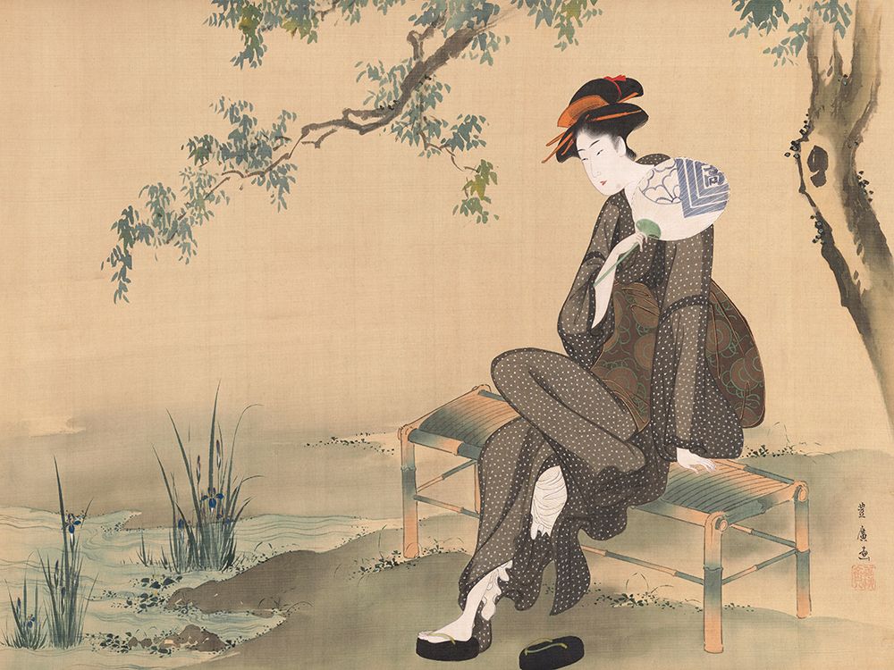 Woman Cooling Herself art print by Utagawa Toyohiro for $57.95 CAD