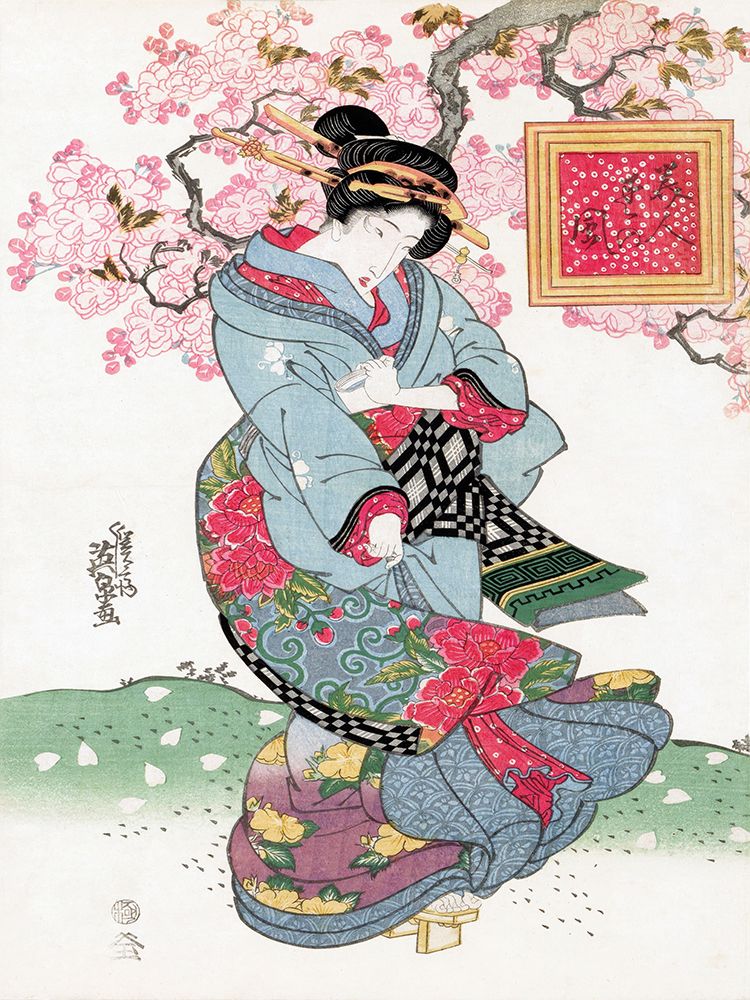 Japanese woman, 1828 art print by Keisai Eisen for $57.95 CAD