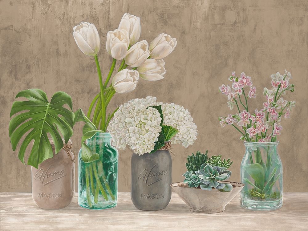 Spring Arrangement I - neutral art print by Jenny Thomlinson for $57.95 CAD
