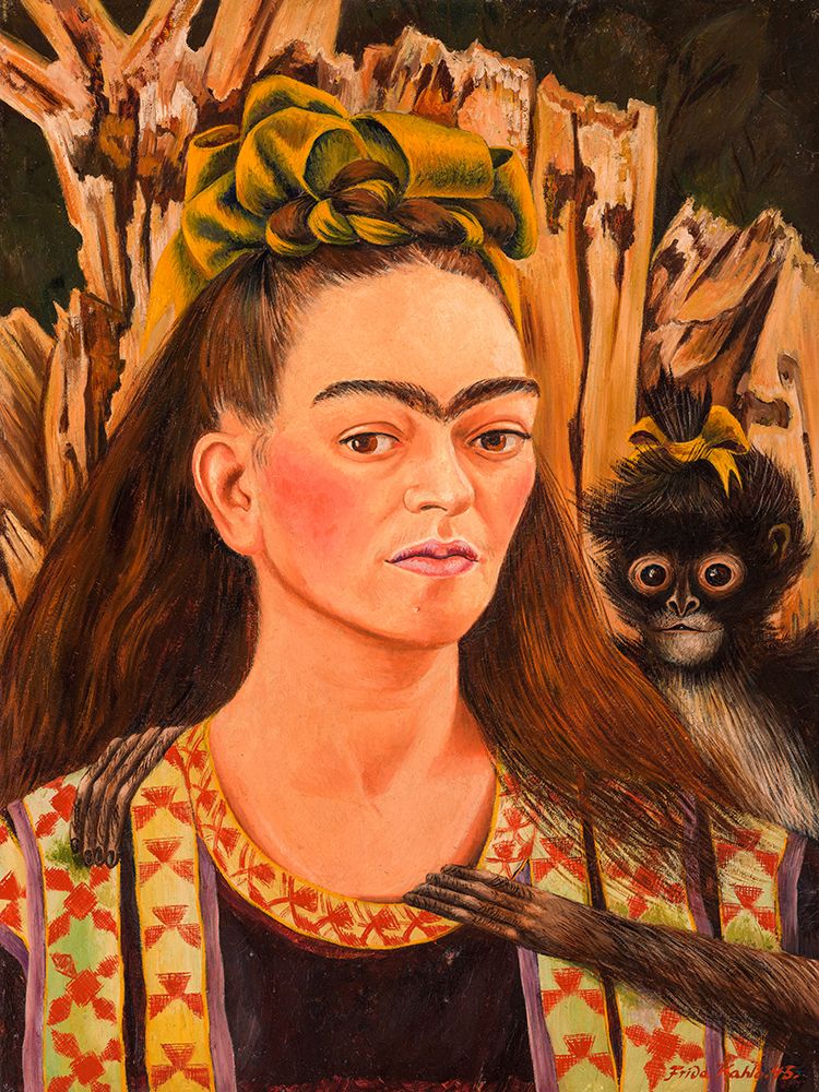 Self-portrait with Monkey, 1945 art print by Frida Kahlo for $57.95 CAD