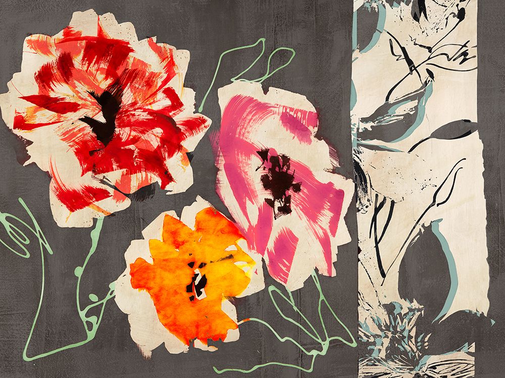 Neon Flowers I art print by Kelly Parr for $57.95 CAD
