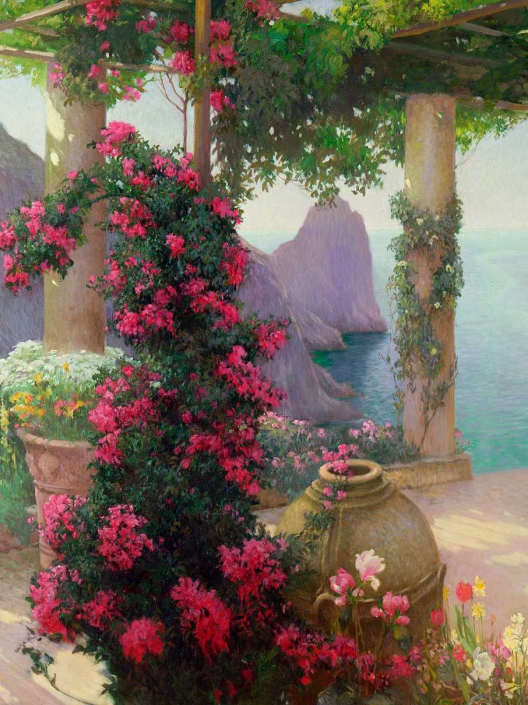 The Terrace, Capri (detail) art print by Karl Maria Schuster for $57.95 CAD