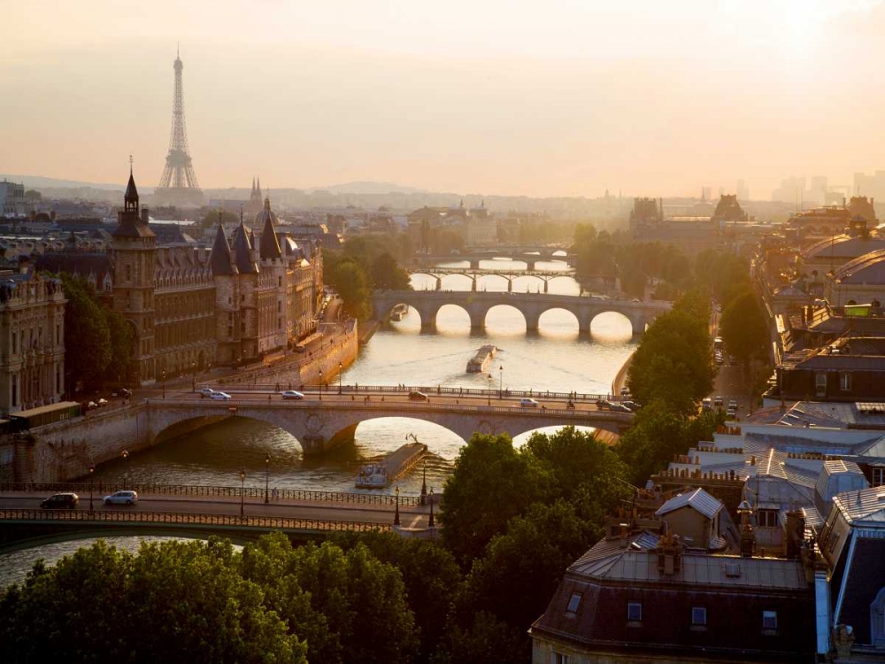Bridges over the Seine river, Paris art print by Michel Setboun for $57.95 CAD