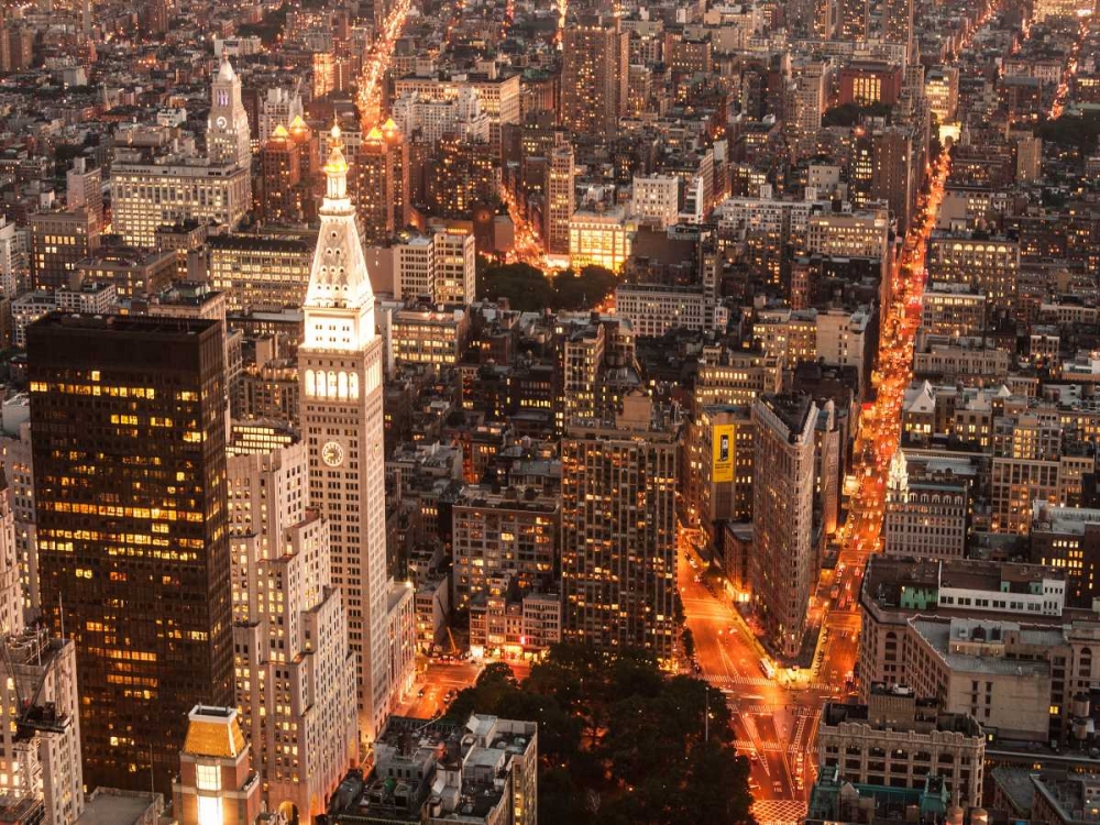 Aerial view of Manhattan with Flatiron Building, NYC art print by Michel Setboun for $57.95 CAD
