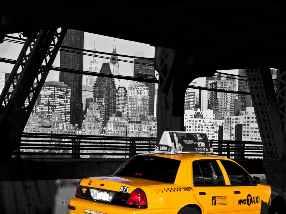 Taxi on the Queensboro Bridge, NYC art print by Michel Setboun for $57.95 CAD