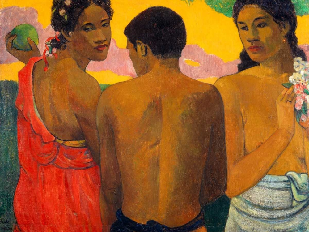 Three Tahitians art print by Paul Gauguin for $57.95 CAD