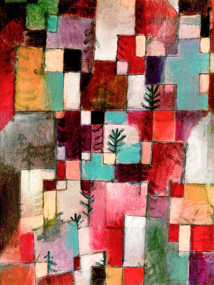 Red green and Violetâ€“Yellow Rhythms, 1920 art print by Paul Klee for $57.95 CAD