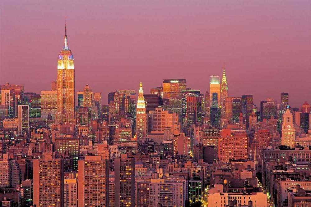 Sunset over Manhattan art print by Richard Berenholtz for $57.95 CAD