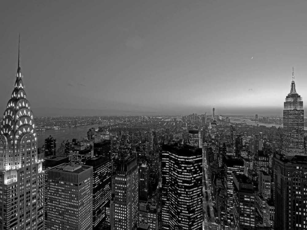 Midtown and Lower Manhattan at dusk art print by Richard Berenholtz for $57.95 CAD