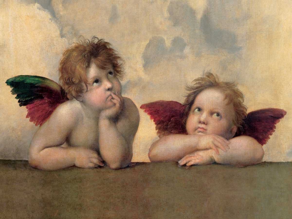 Angeli - Madonna Sistina (detail) art print by Raffaello for $57.95 CAD
