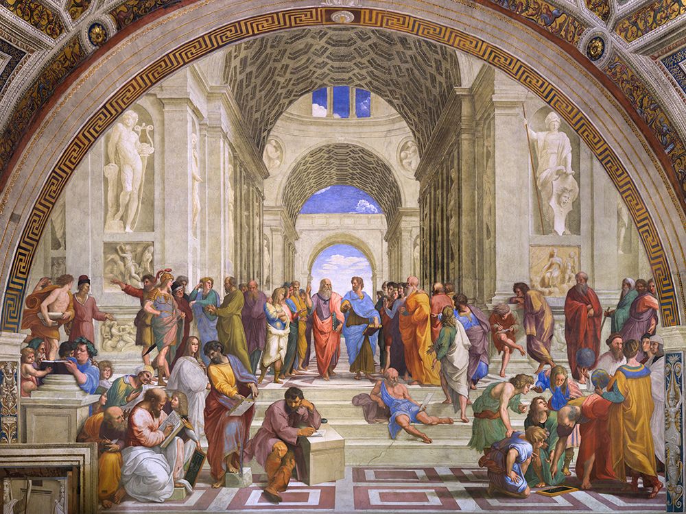 Scuola di Atene (versione restaurata) art print by Raffaello for $57.95 CAD