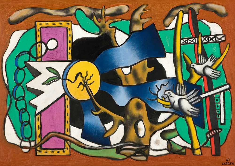 Composition aux Deux Oiseaux art print by Fernand Leger for $57.95 CAD