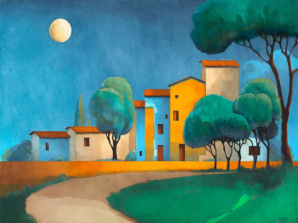 Villaggio sotto la luna art print by Renaldi Stefano for $57.95 CAD