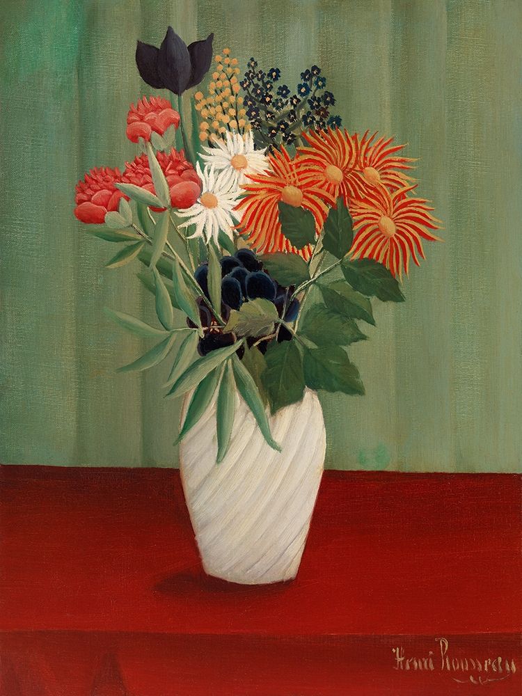 Bouquet of Flowers with China Asters and Tokyos art print by Henri Rousseau for $57.95 CAD