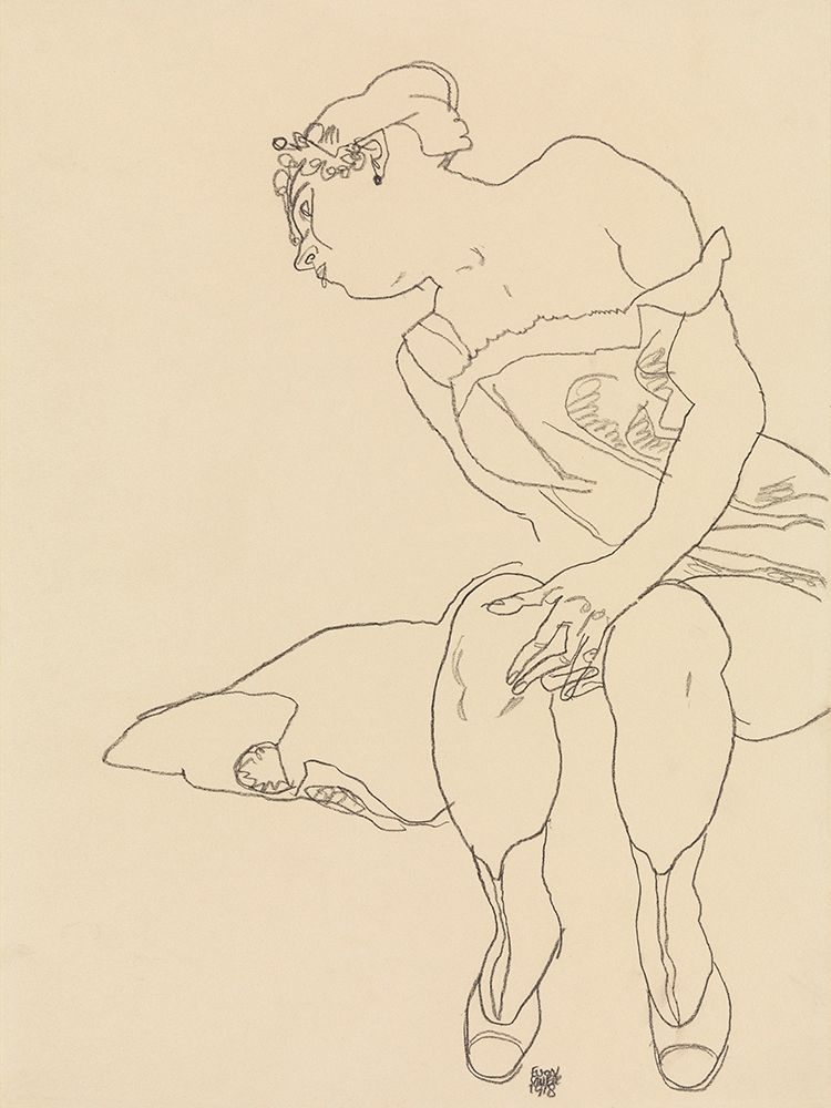 Seated Woman art print by Egon Schiele for $57.95 CAD