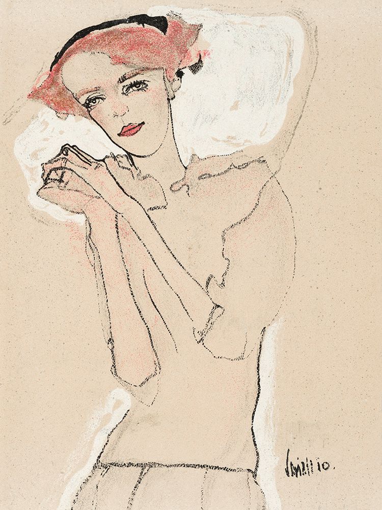 Portrait of a Woman art print by Egon Schiele for $57.95 CAD