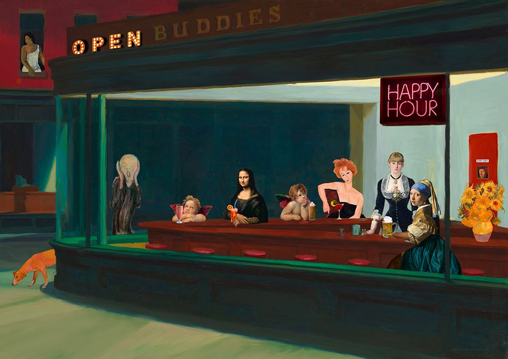 An Art Night Out (detail) art print by Steven Hill for $57.95 CAD
