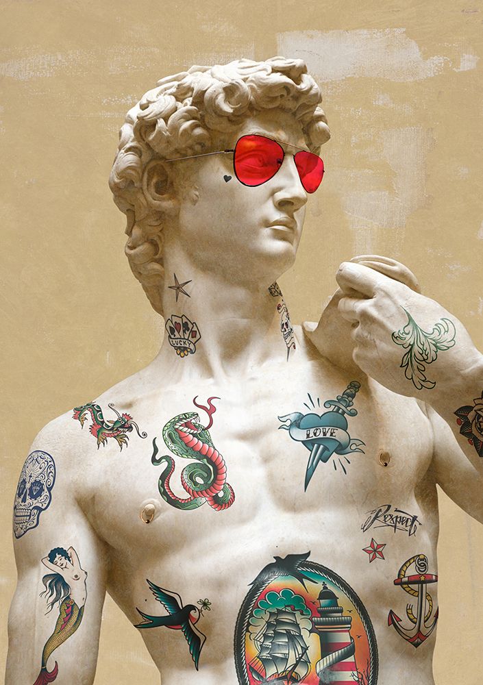 Tattooed David art print by Steven Hill for $57.95 CAD
